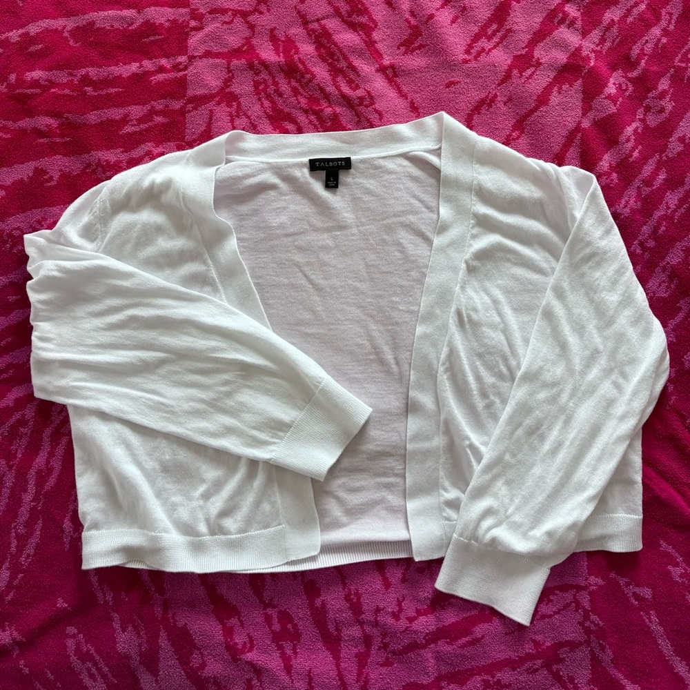 TALBOTS White Shrug Size L